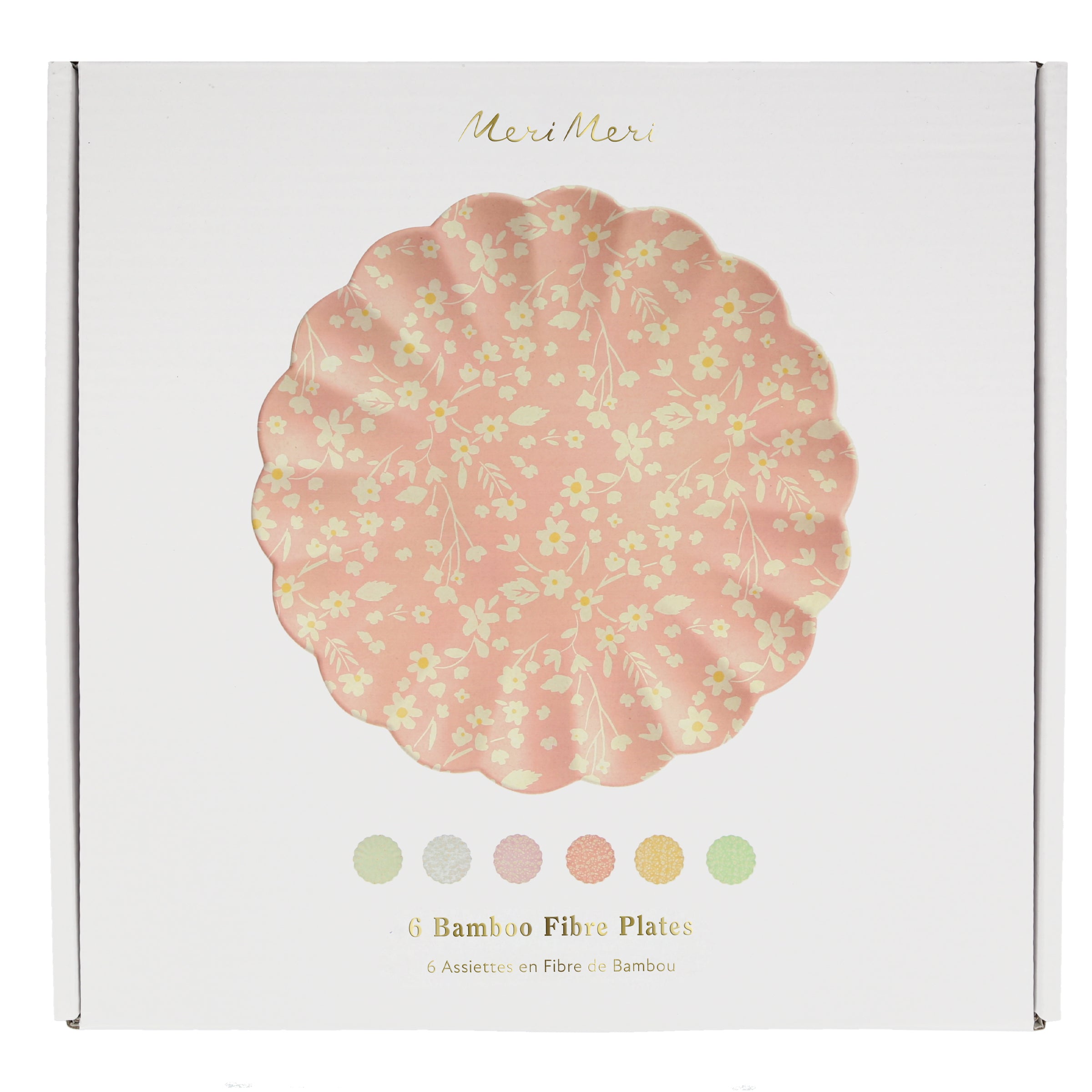 Floral Assorted Bamboo Large Plates. Set of 6 - Image 11