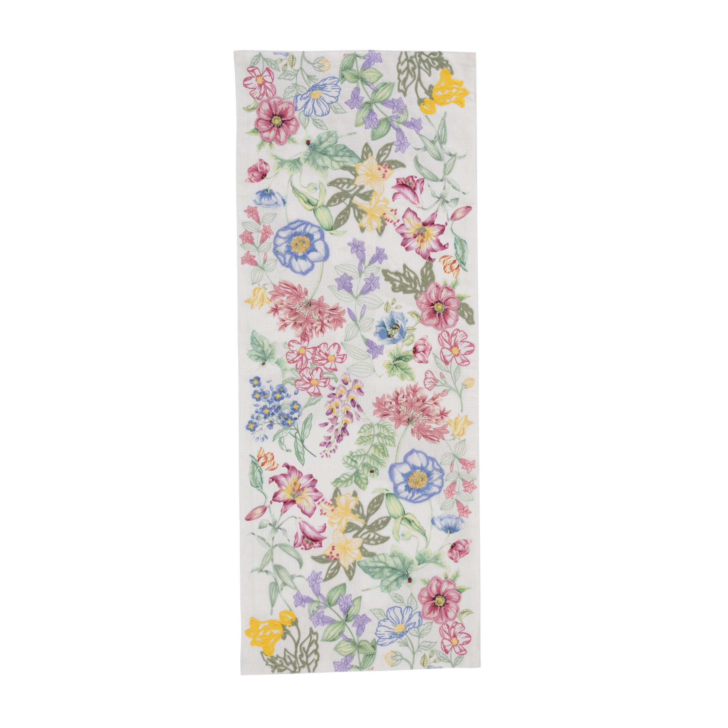 Butterfly Meadow Garden Embroidered Centerpiece Table Runner - Image 3