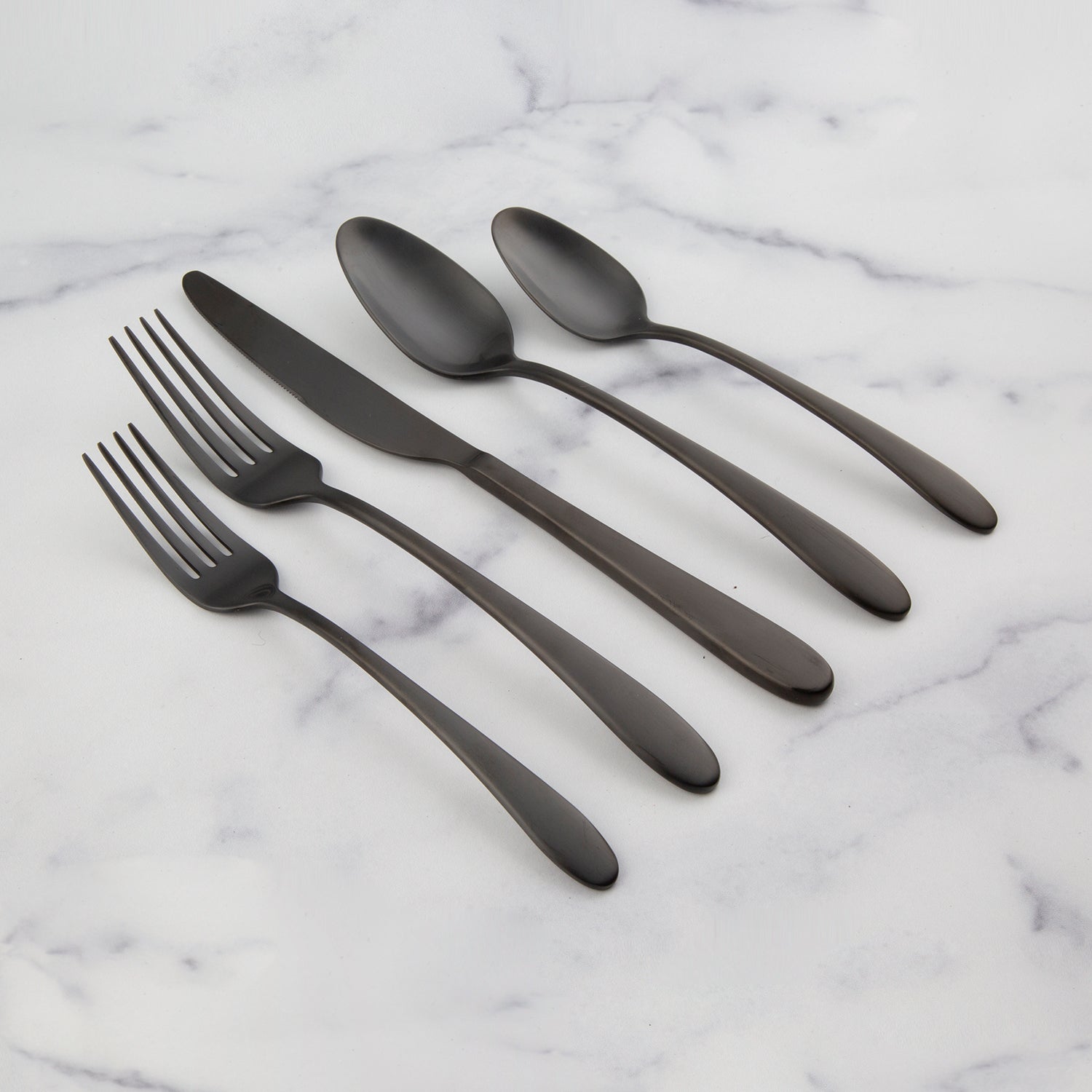 Poet Black Satin 20-Piece Flatware Set - Image 5