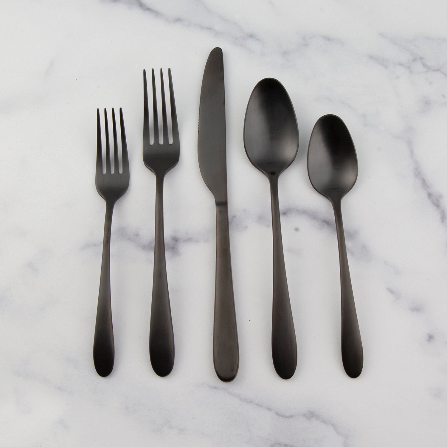 Poet Black Satin 20-Piece Flatware Set - Image 4