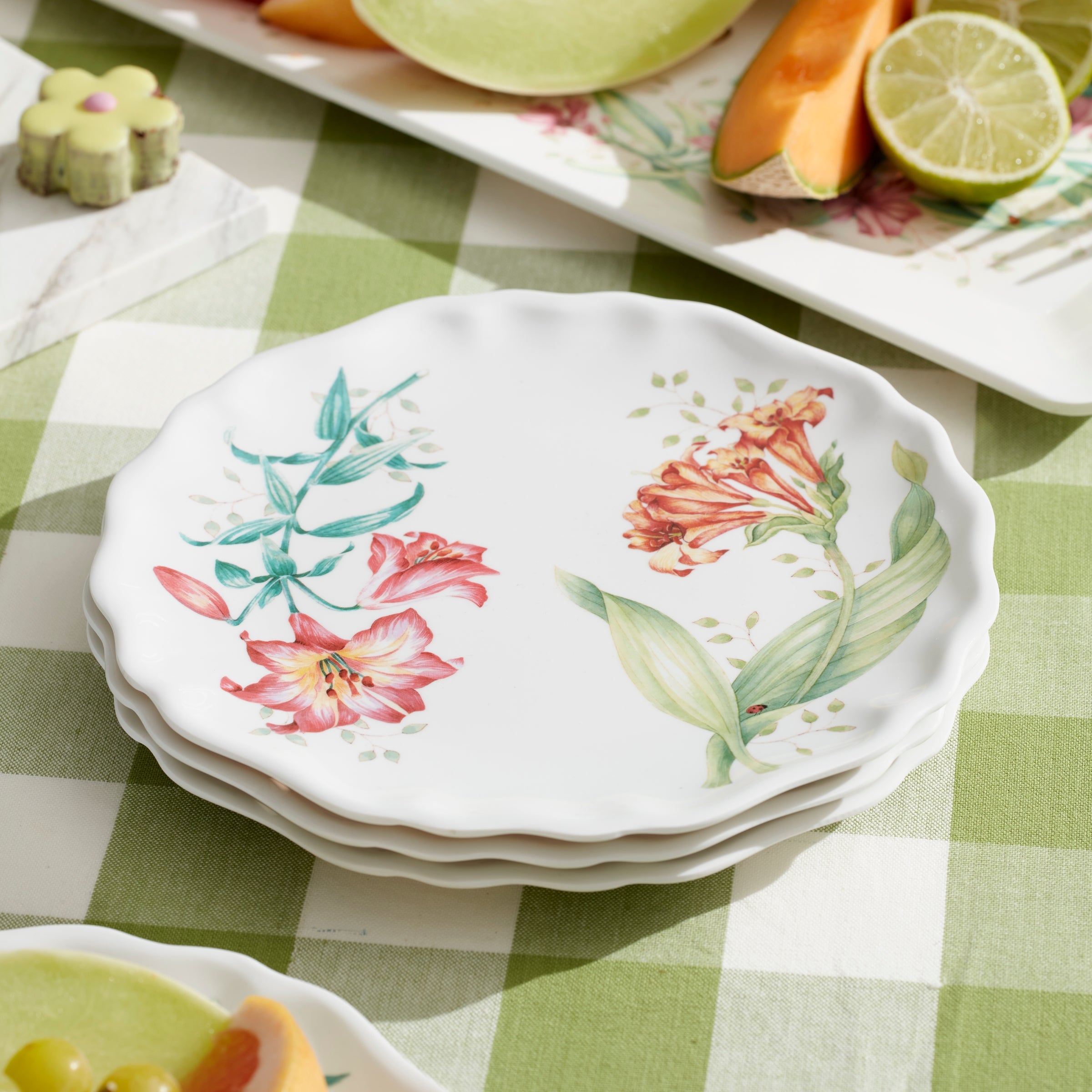 Butterfly Meadow Melamine Accent Plates. Set of 4 - Image 3
