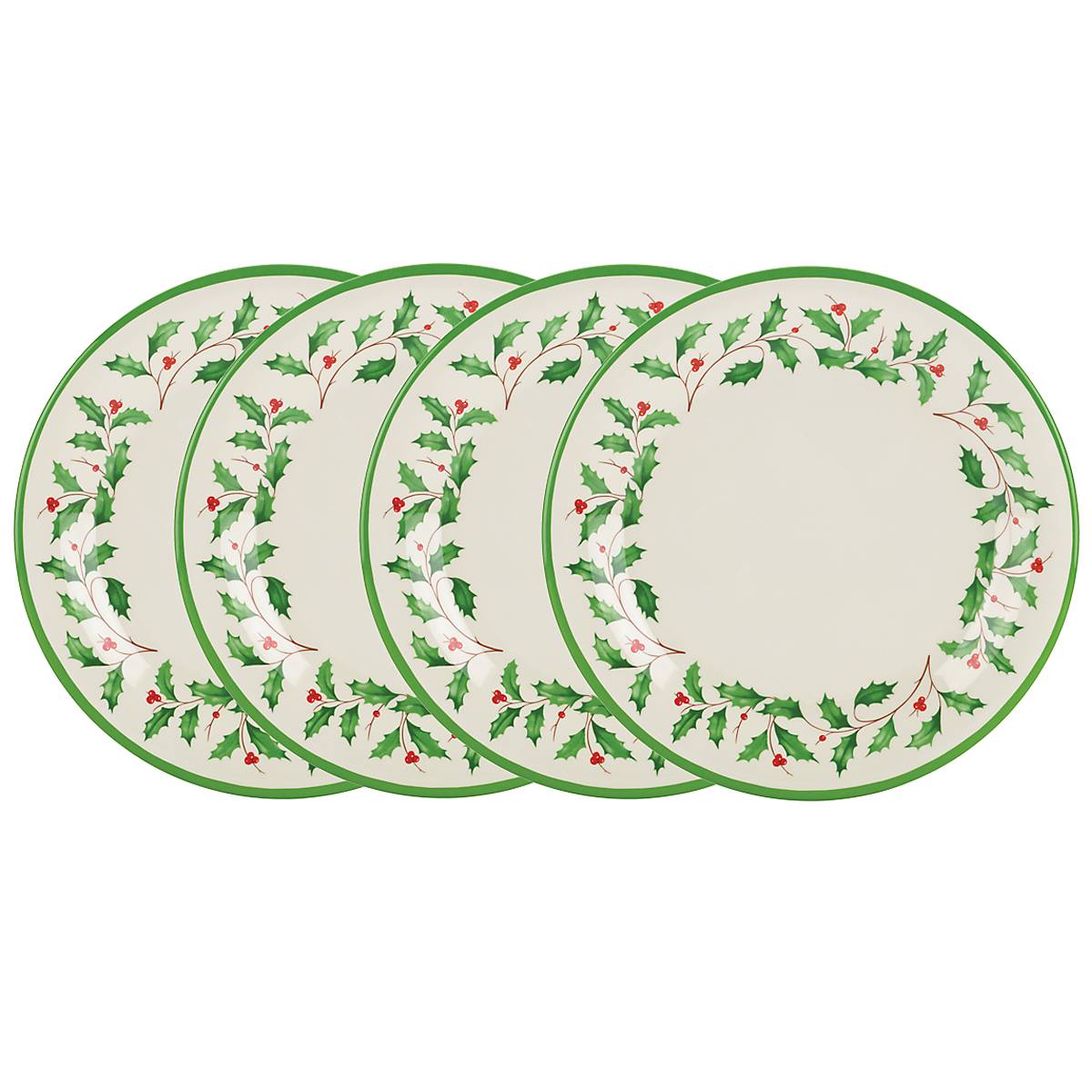 Holiday Melamine Dinner Plates. Set of 4 - Image 2