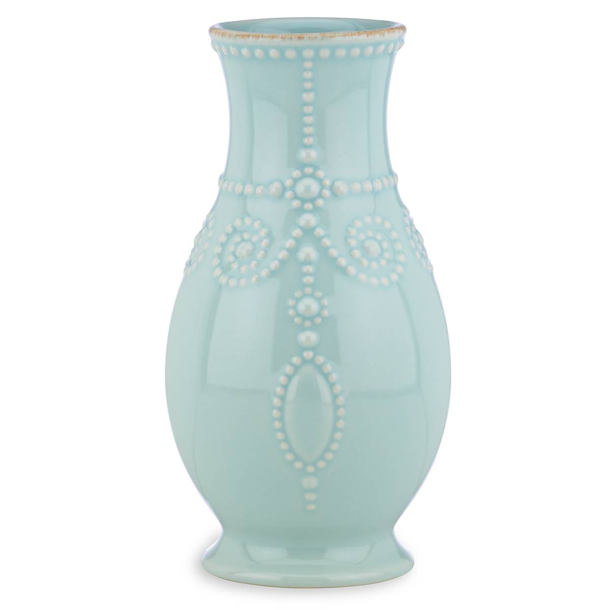 French Perle Ice Blue Fluted Vase - Image 2