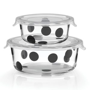 Deco Dot 2-Piece Round Food Storage Set