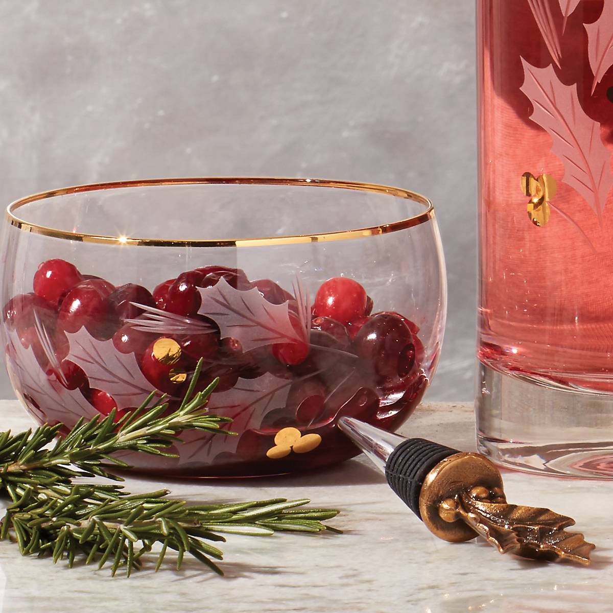 Holiday Gold Glass Nut Bowl - Image 3