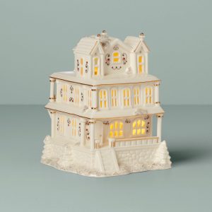 Mistletoe Park Victorian Mansion Lit Figurine
