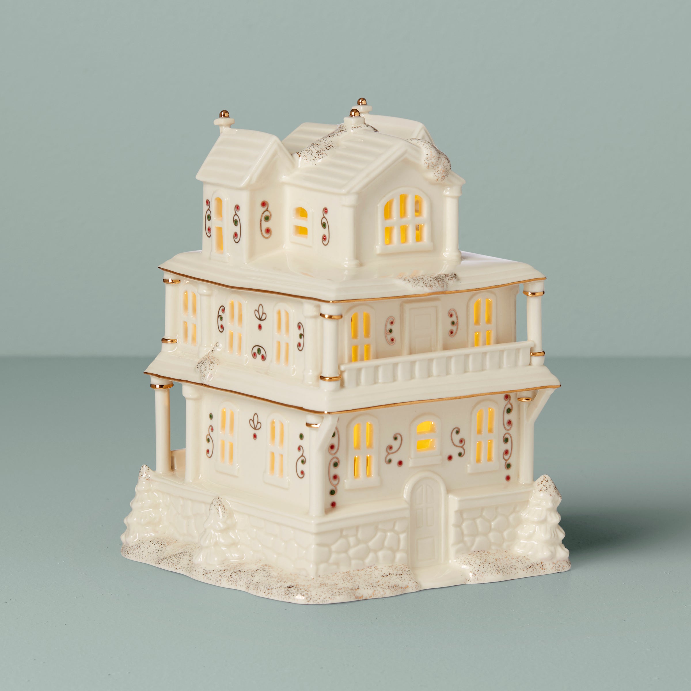 Mistletoe Park Victorian Mansion Lit Figurine - Image 2