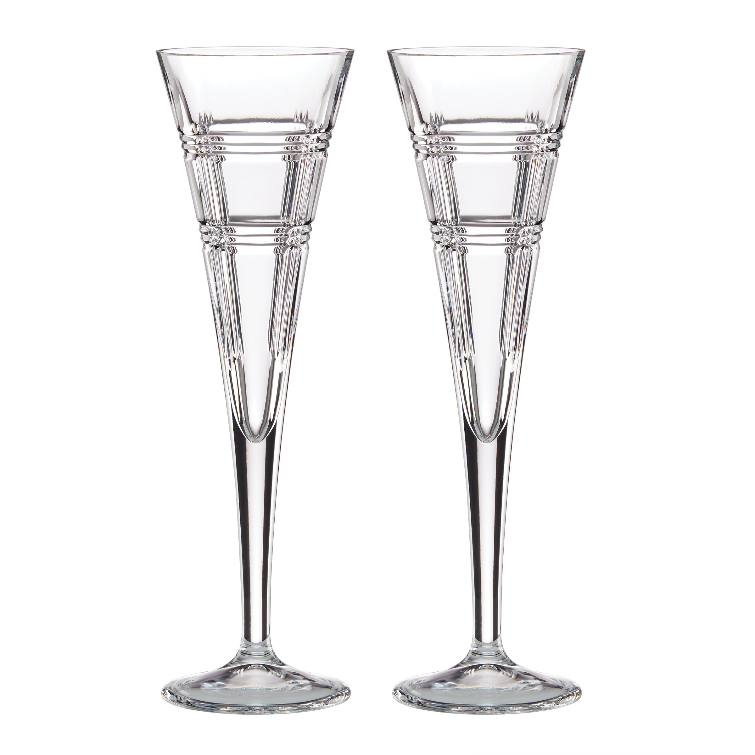 Hudson Crystal Toasting Flutes. Set of 2