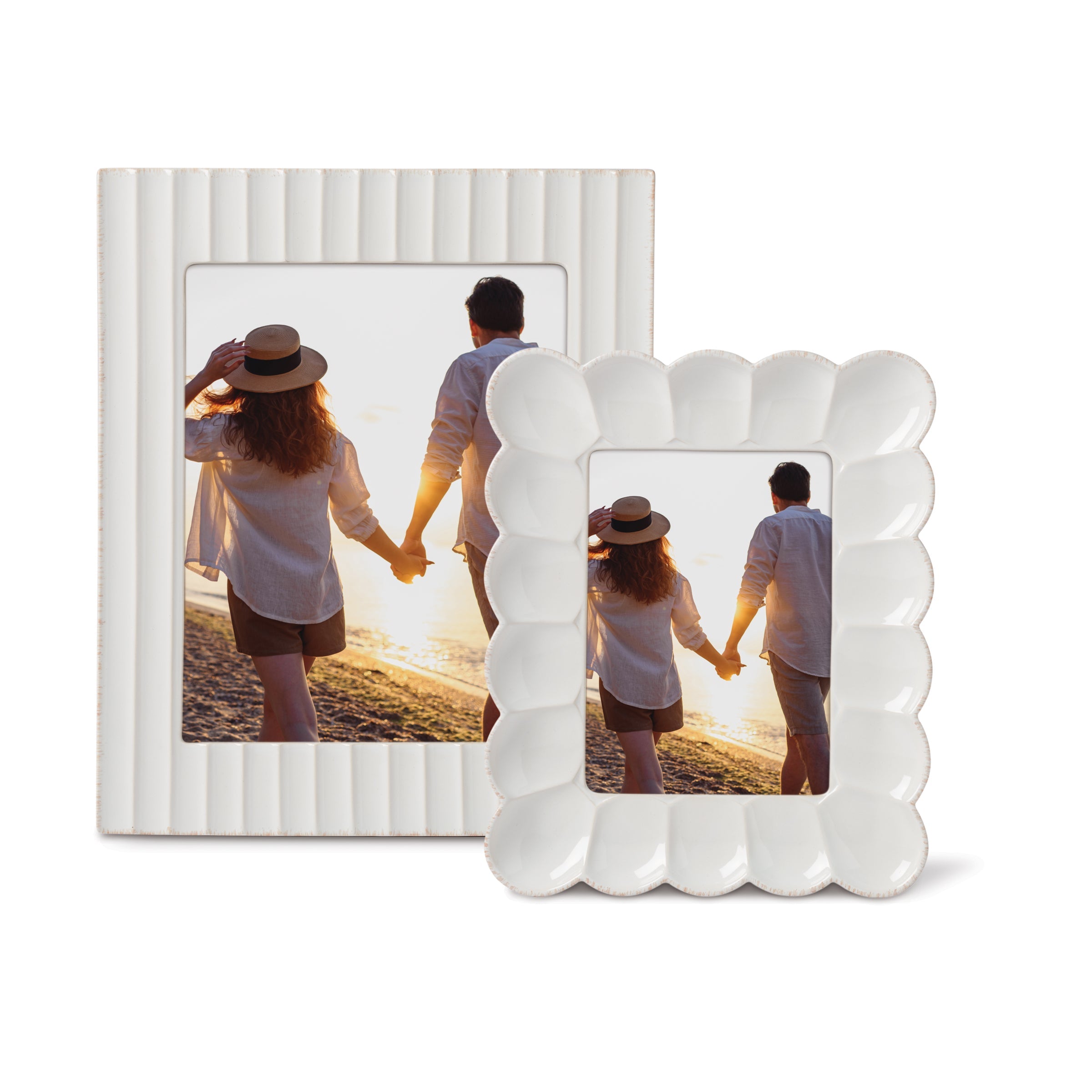 French Perle Scallop White 8x10 Photo Frame - Image 4