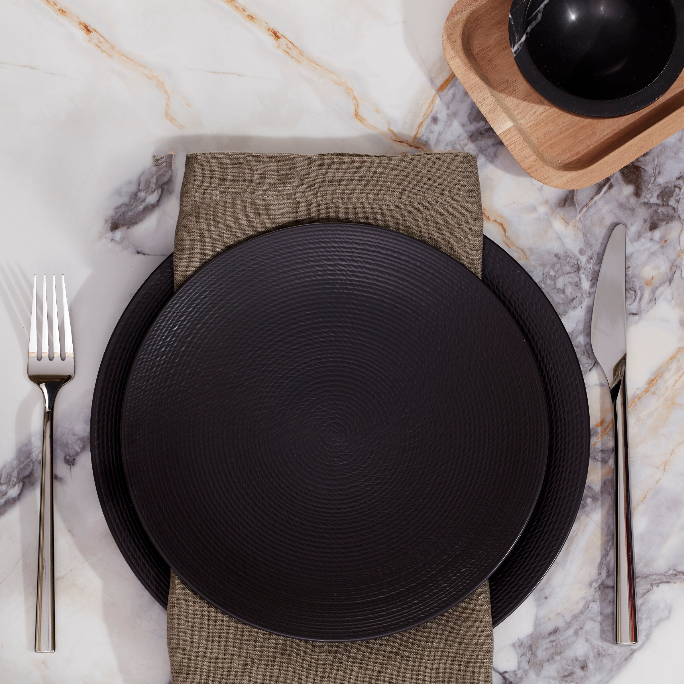 LX Collective Black 12-Piece Dinnerware Set - Image 3