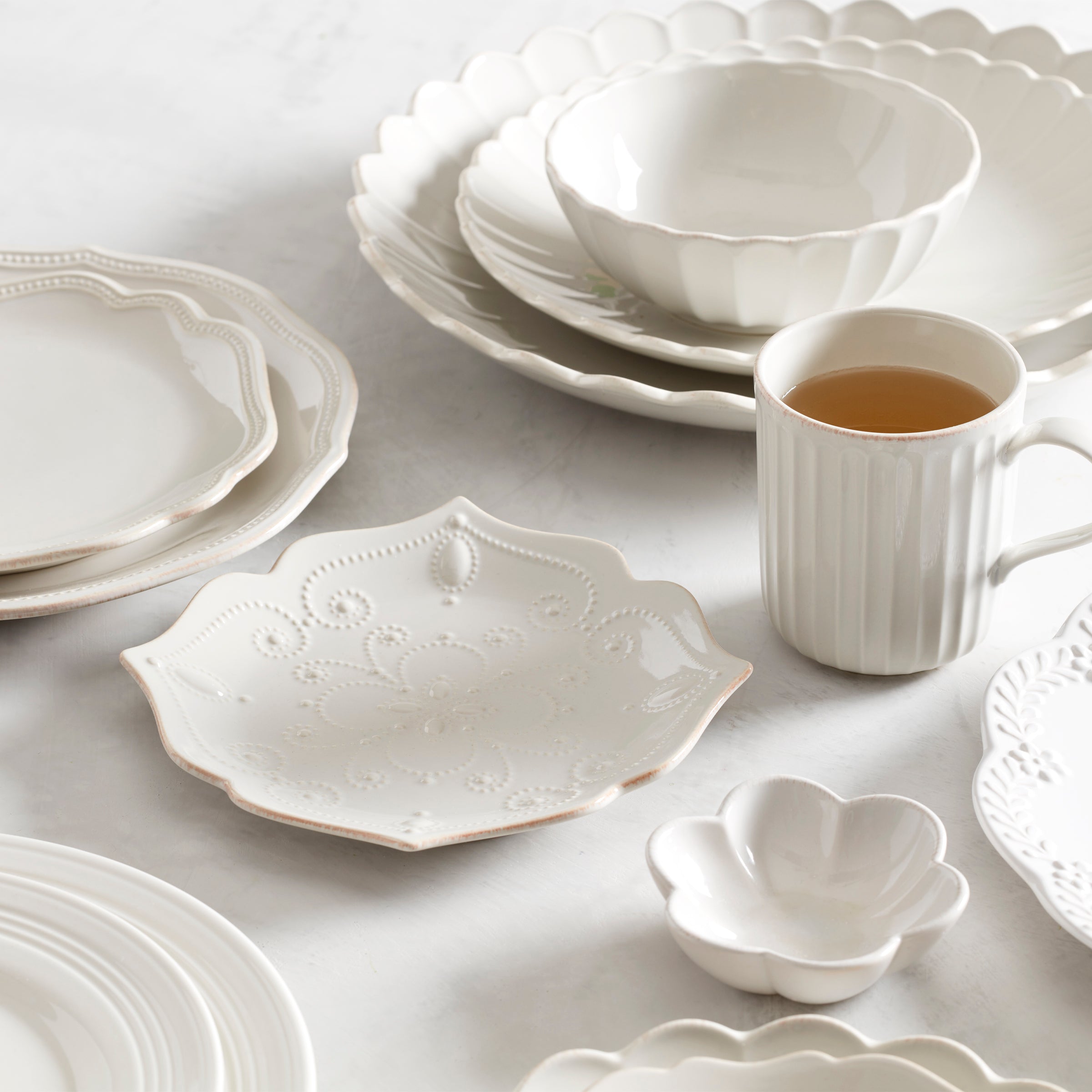 French Perle Scallop White Mini Dish - Image 5
