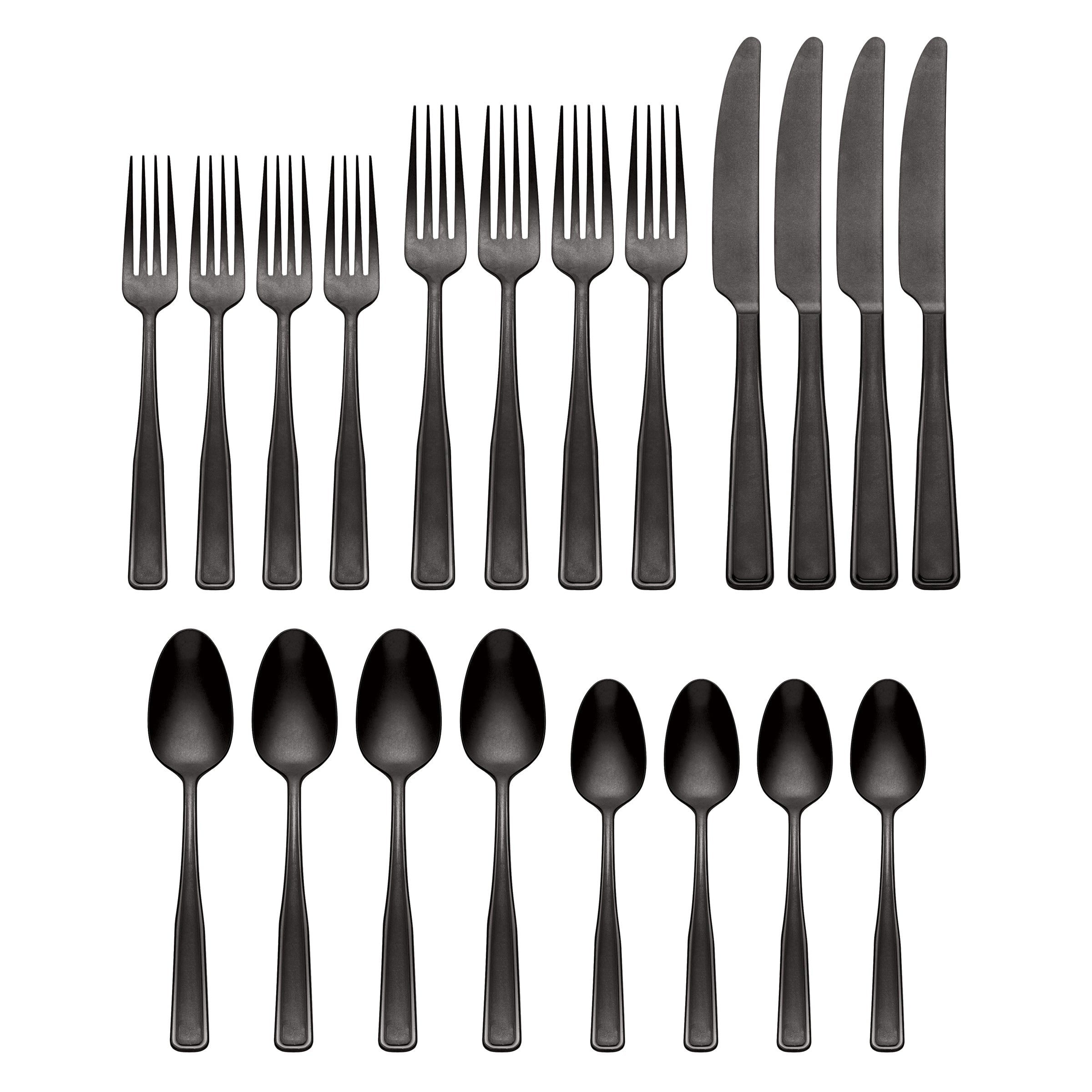 Reid Black Vintage 20-Piece Flatware Set - Image 2
