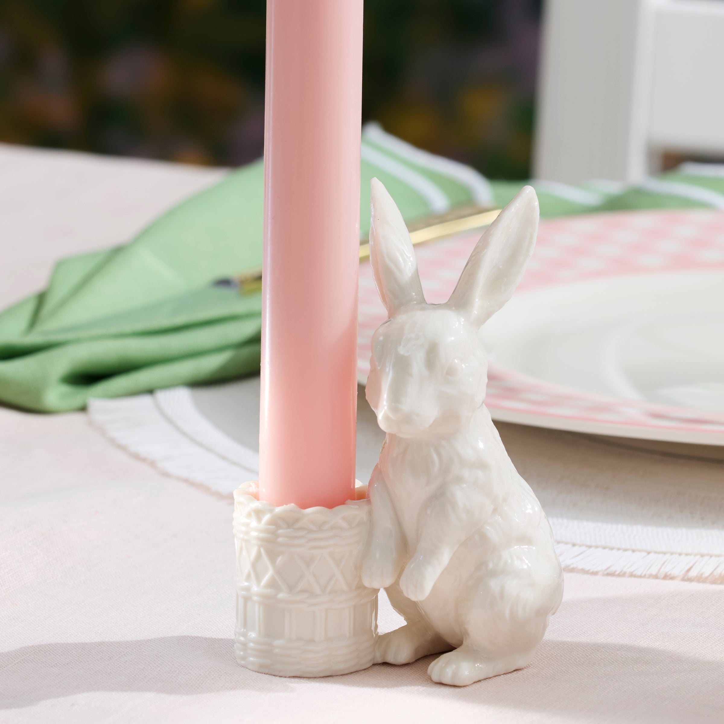 Wicker Creek Bunny Candle Holders. Set of 2 - Image 3