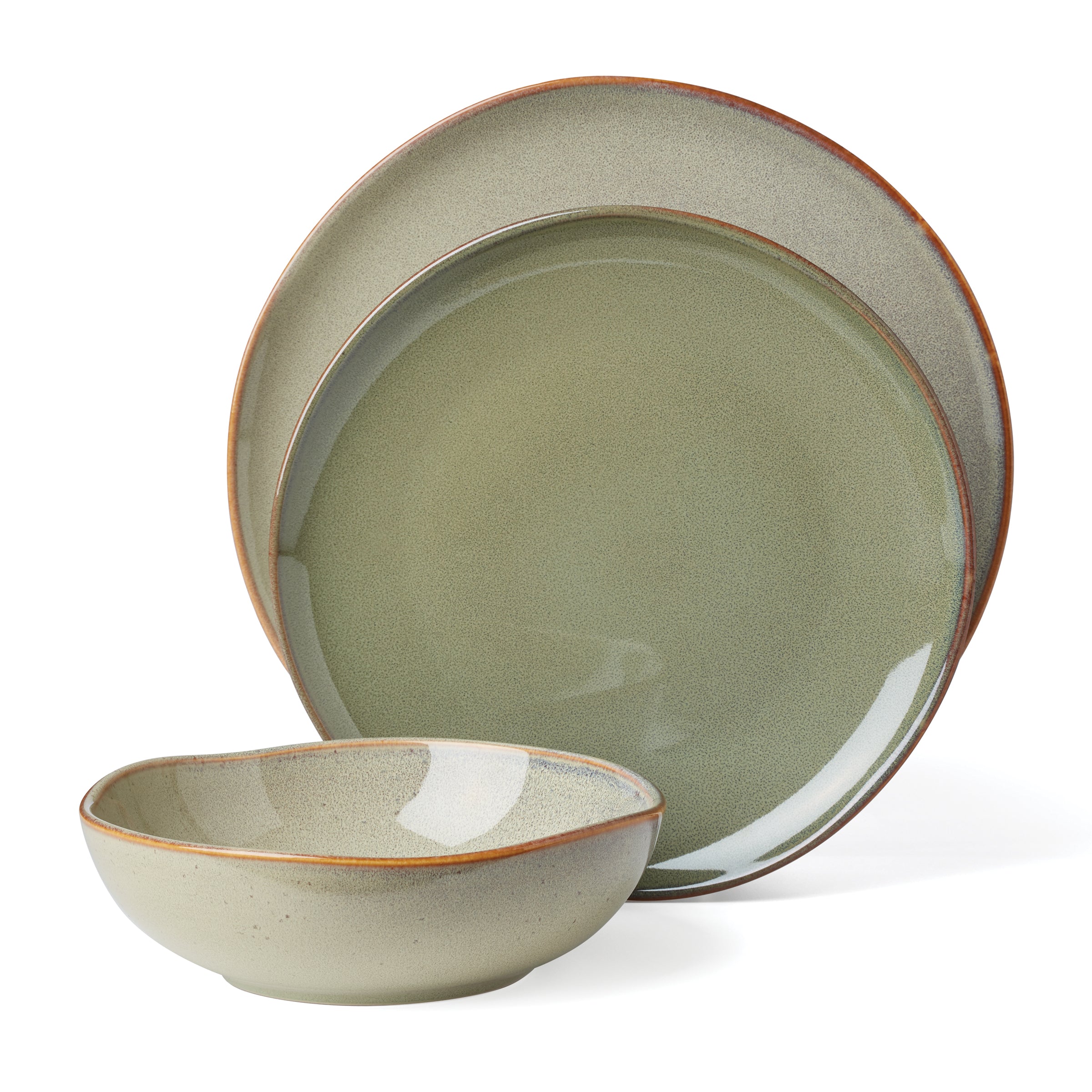 Organic Shades Sage Green 12-Piece Dinnerware Set - Image 5