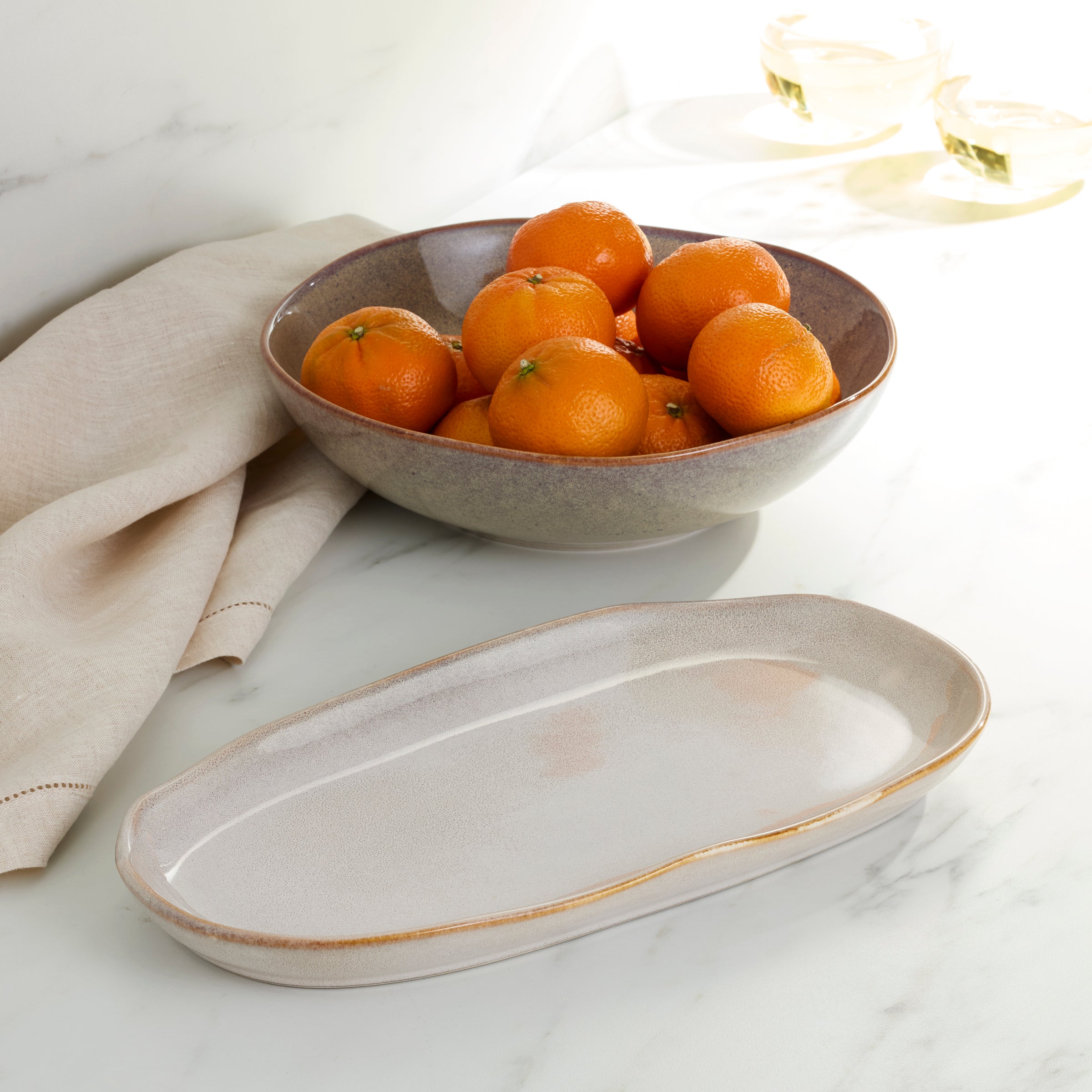 Organic Shades Oatmeal 2-Piece Serving Set - Image 2