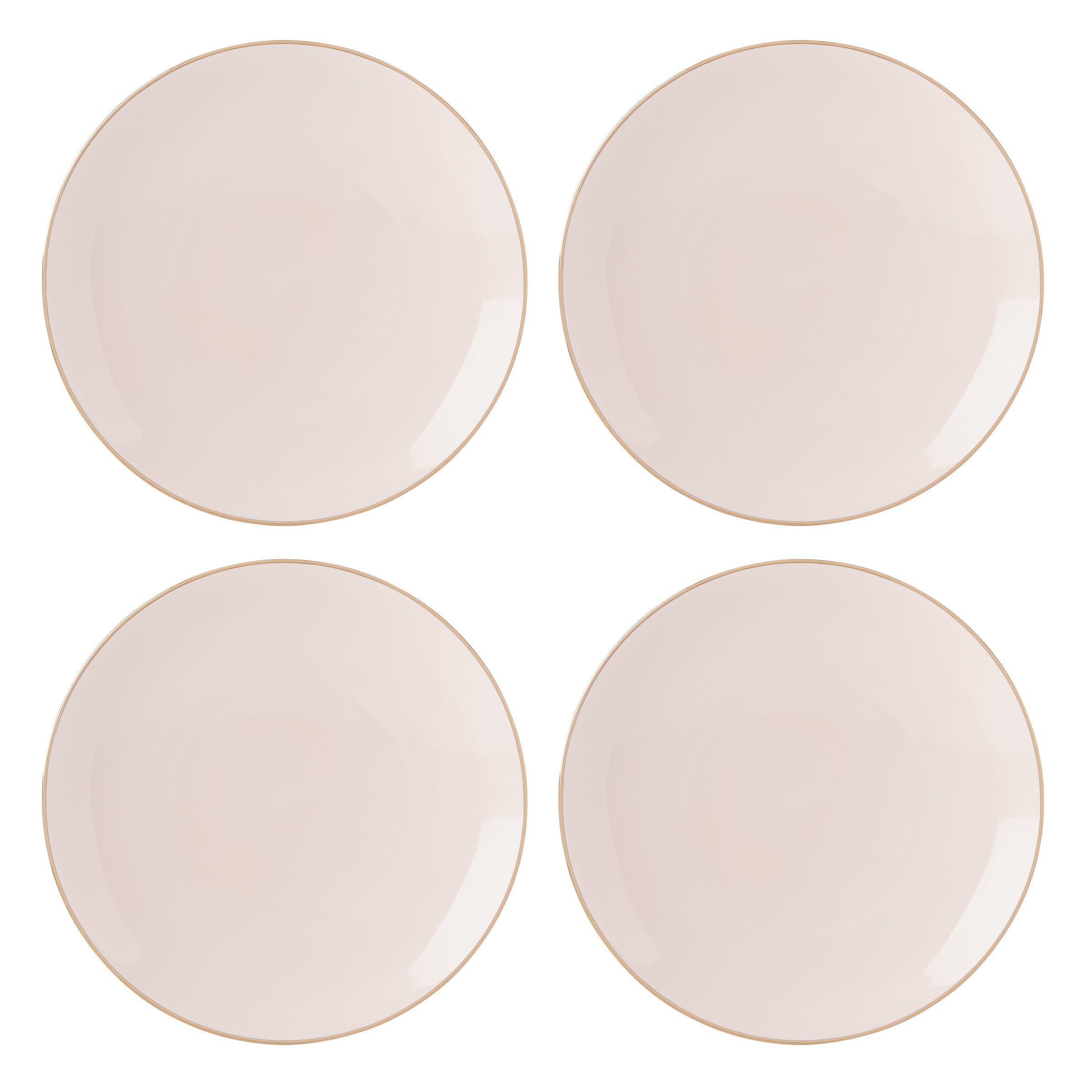 Trianna Blush Coupe Dinner Plates. Set of 4