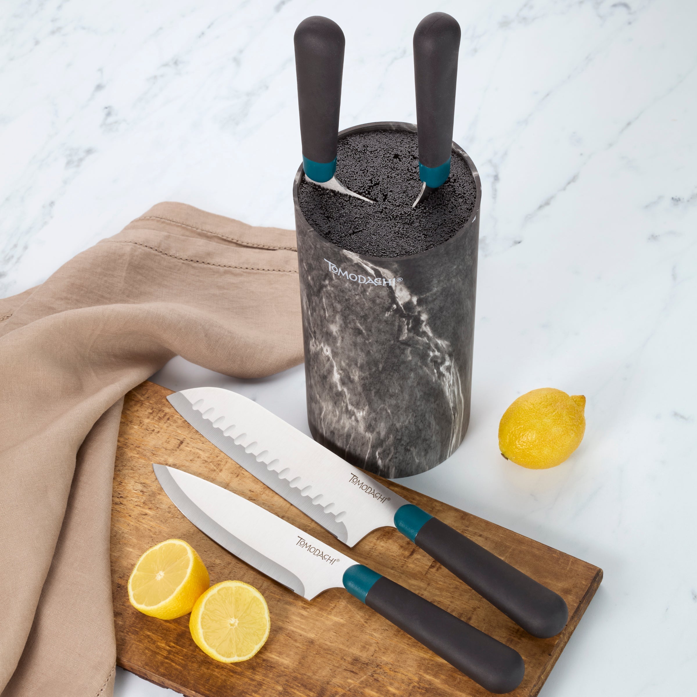 Keen Black Marble 5-Piece Bristle Cutlery Block Set - Image 4
