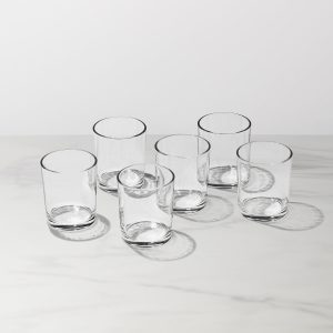 Merry & Bright Stackable Clear Tall Glasses. Set of 6