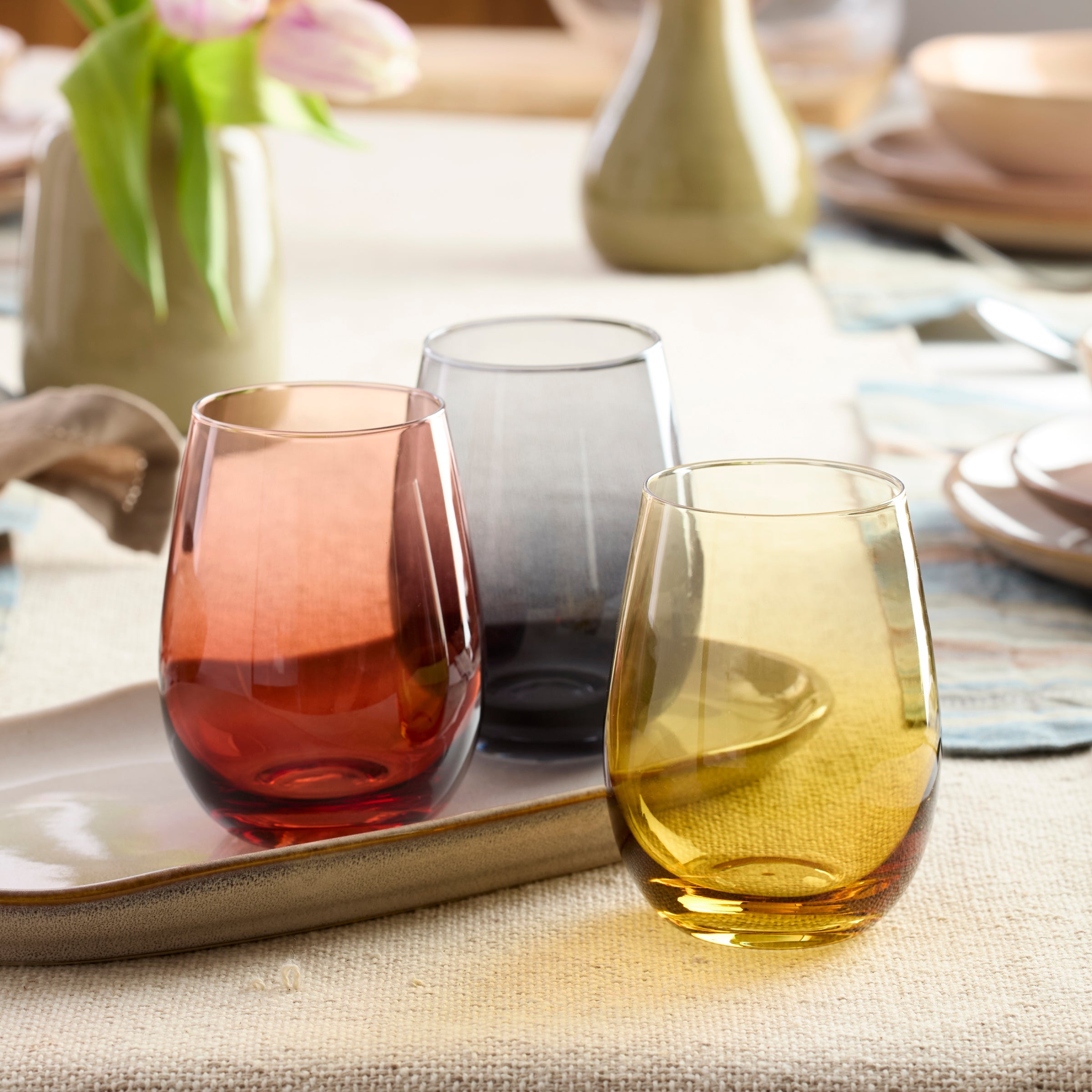 Golden Hour Stemless Wine Glasses. Set of 4 - Image 2