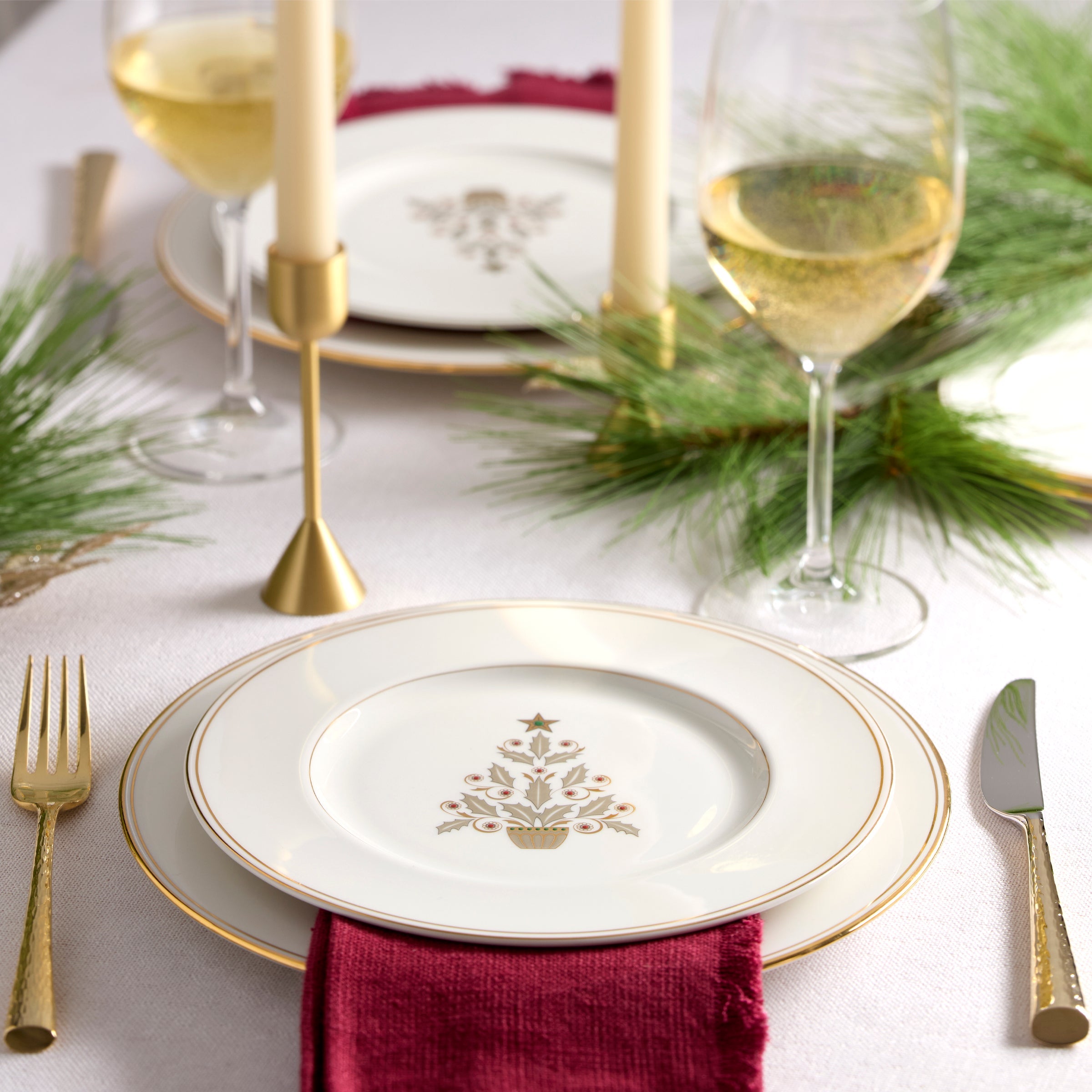 Federal Gold Tree Accent Plates. Set of 4 - Image 3