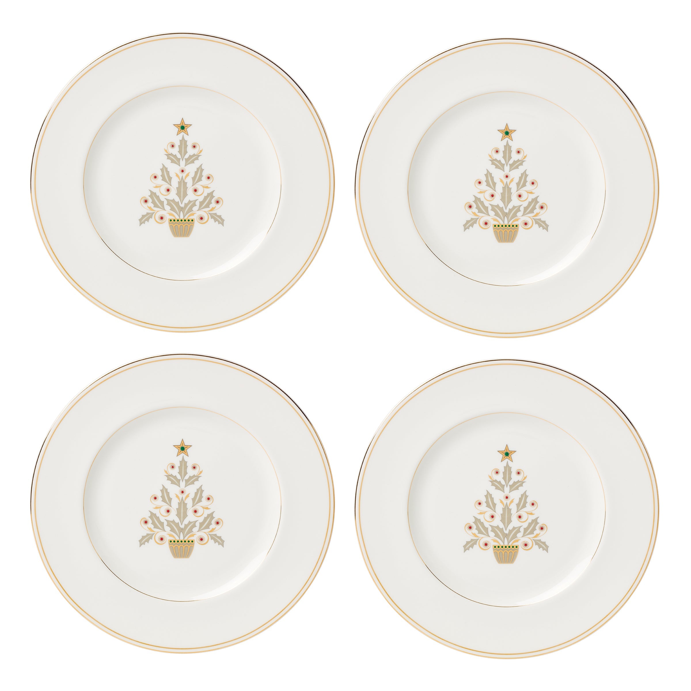 Federal Gold Tree Accent Plates. Set of 4 - Image 5