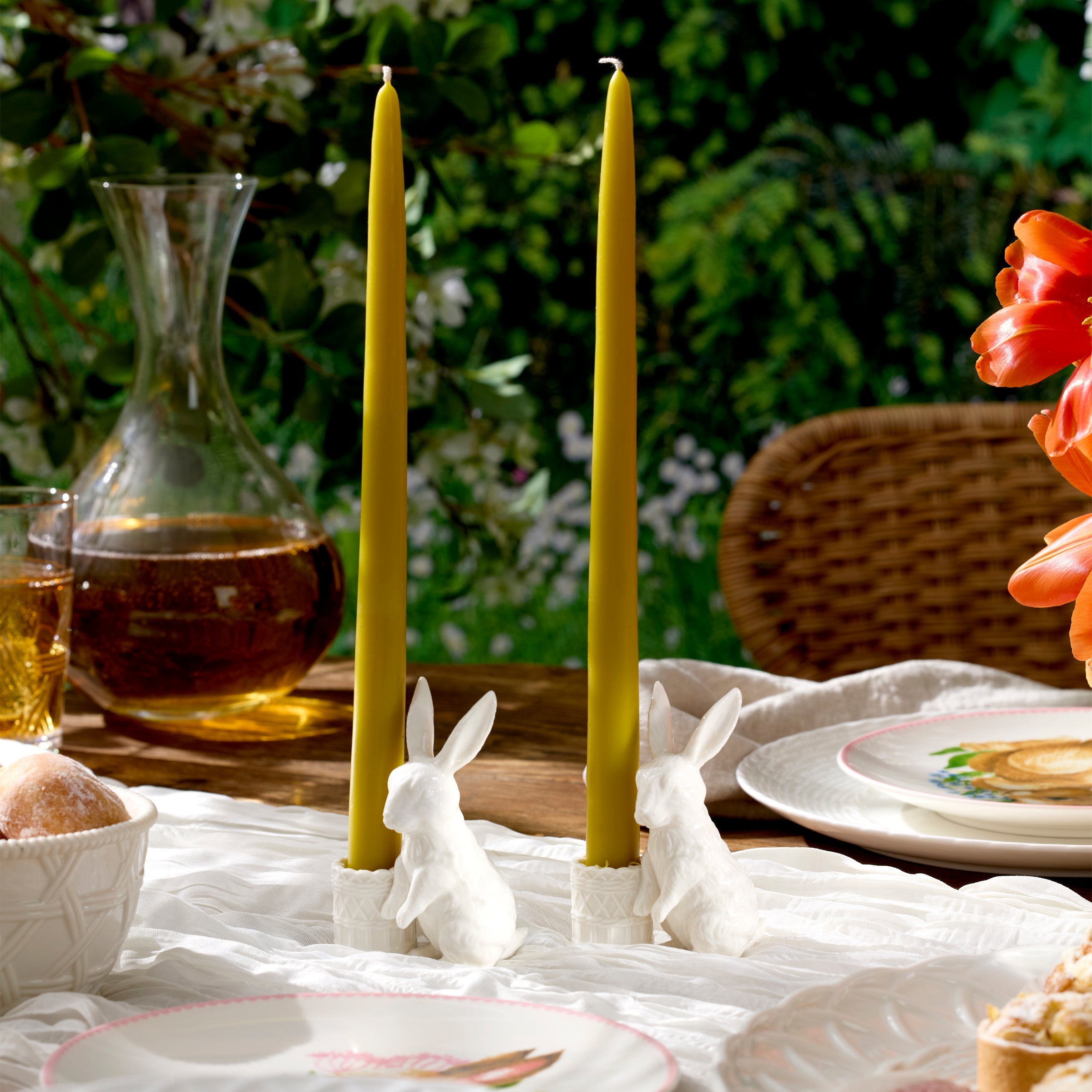 Wicker Creek Bunny Candle Holders. Set of 2 - Image 2