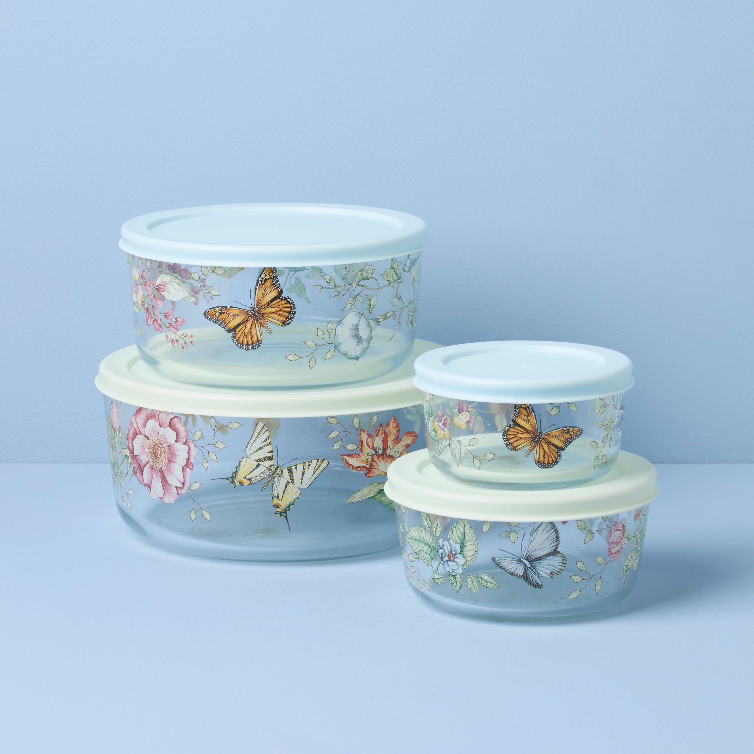 Butterfly Meadow Glass Containers. Set of 4