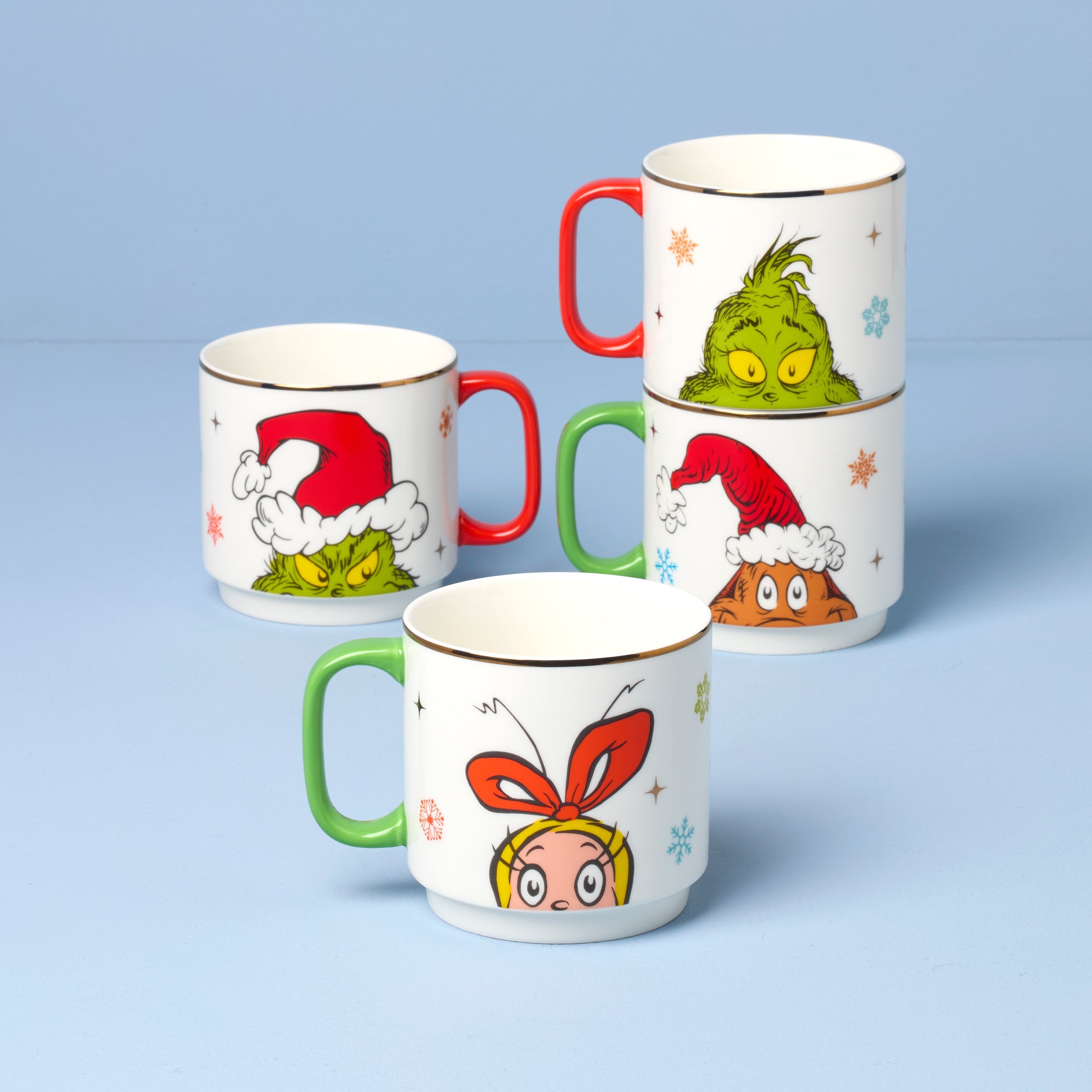 Merry Grinchmas Stackable Mugs. Set of 4 - Image 2