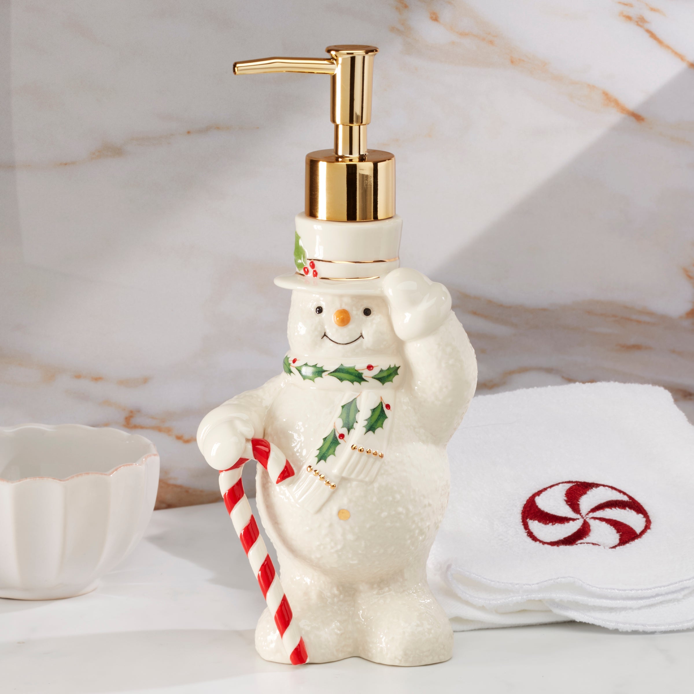 Happy Holly Days Snowman Soap Dispenser - Image 3