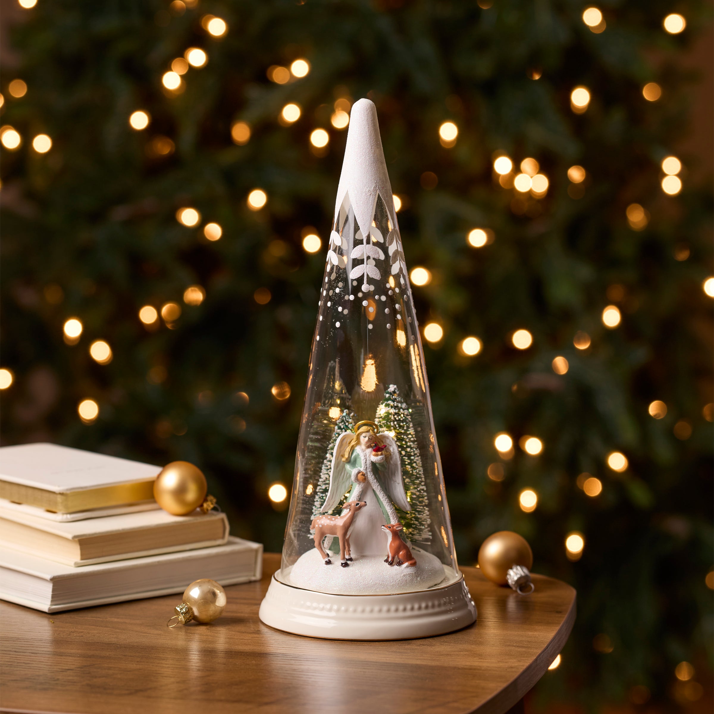 Merry & Magical Glass Lit Scene Angel - Image 4