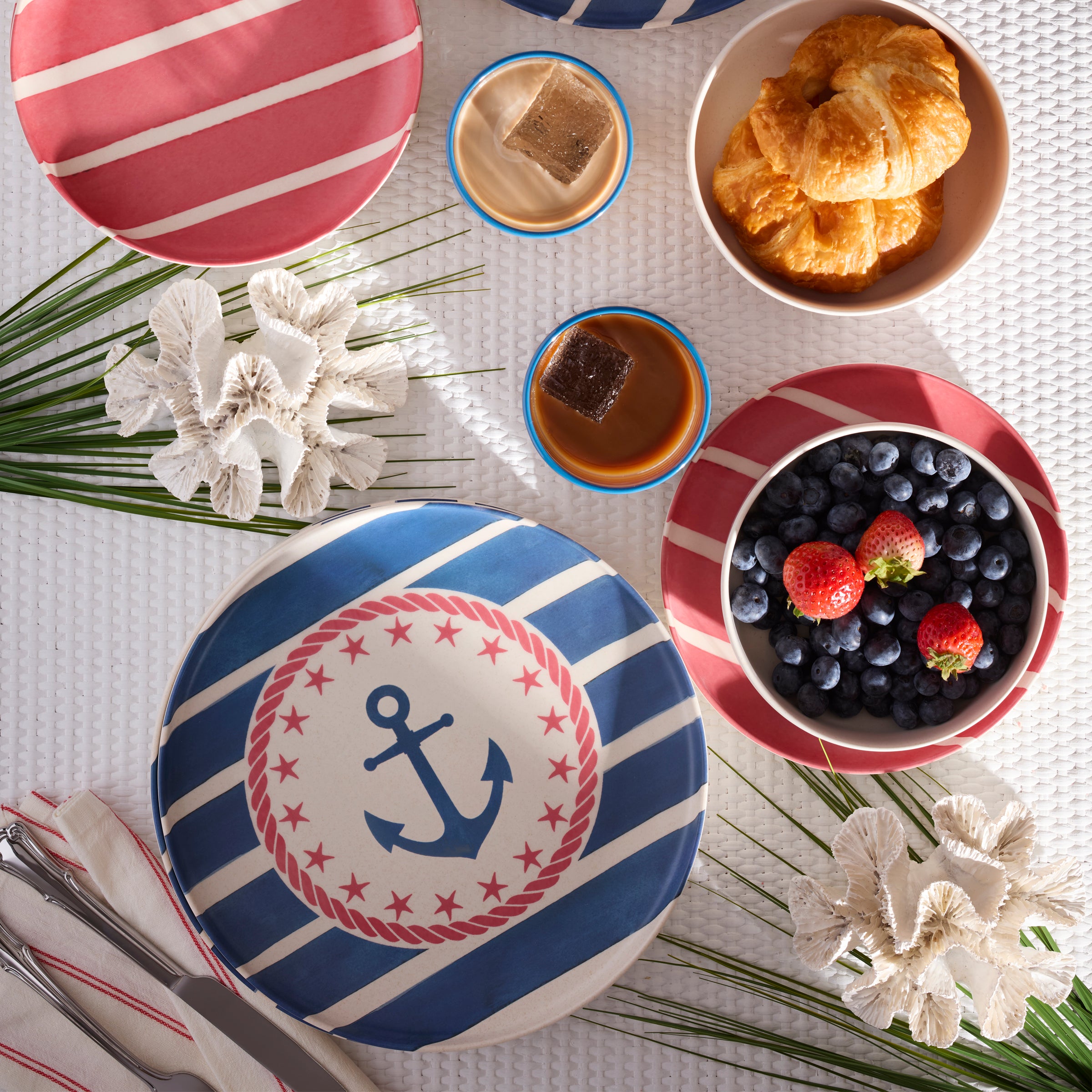 24 Seven Melamine. Aweigh We Go 12-Piece Dinnerware Set - Image 2