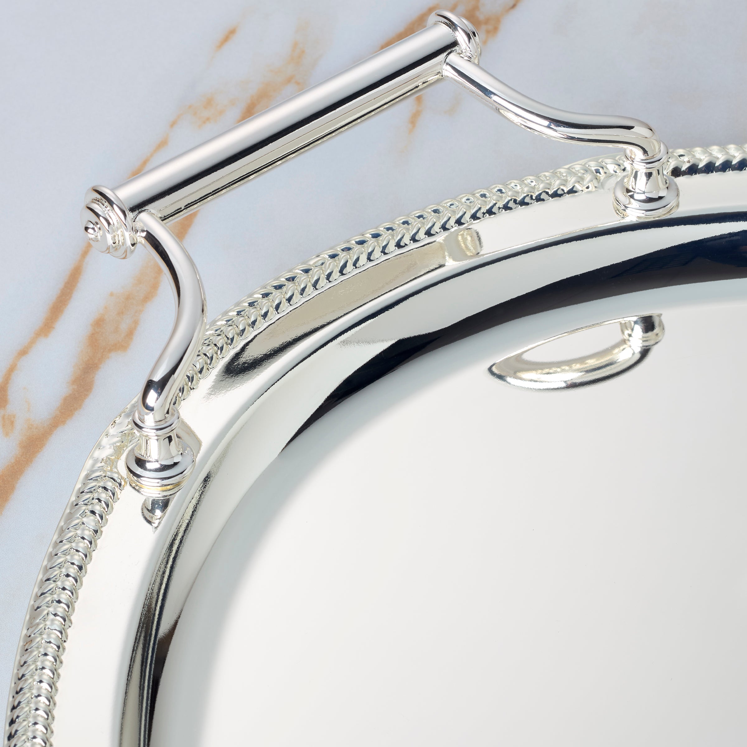 Gallery Oval Silverplate Tray with Handles - Image 4