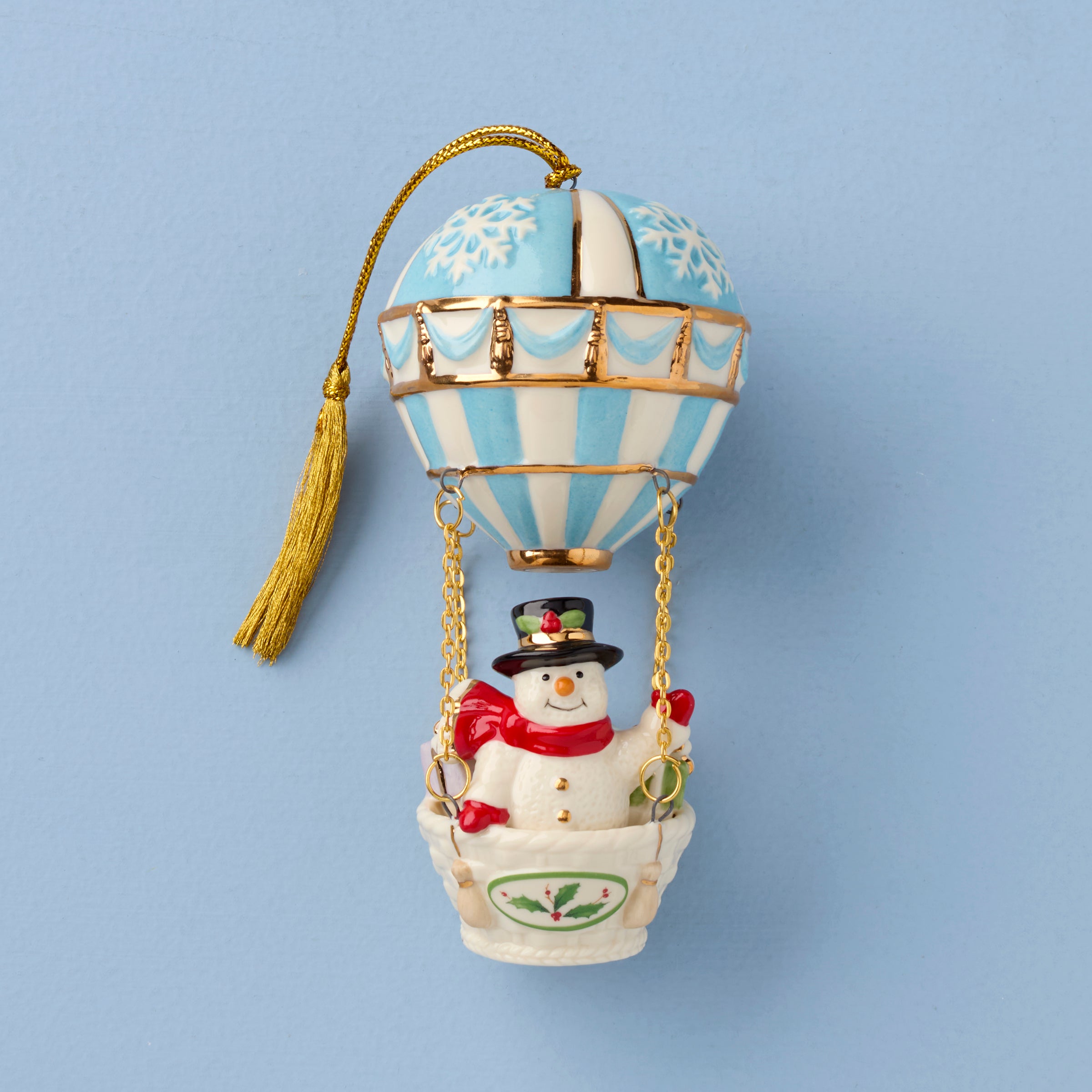 Snowman Hot Air Balloon Ornament