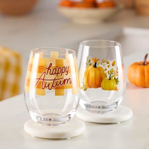 Harvest Stemless Wine. Set of 2
