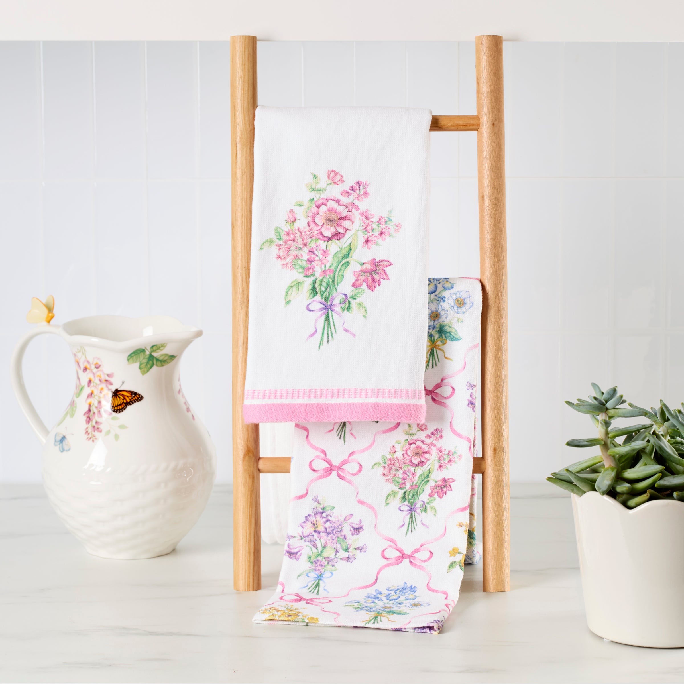 Bouquet Ribbon Kitchen Towels. Set of 2 - Image 2