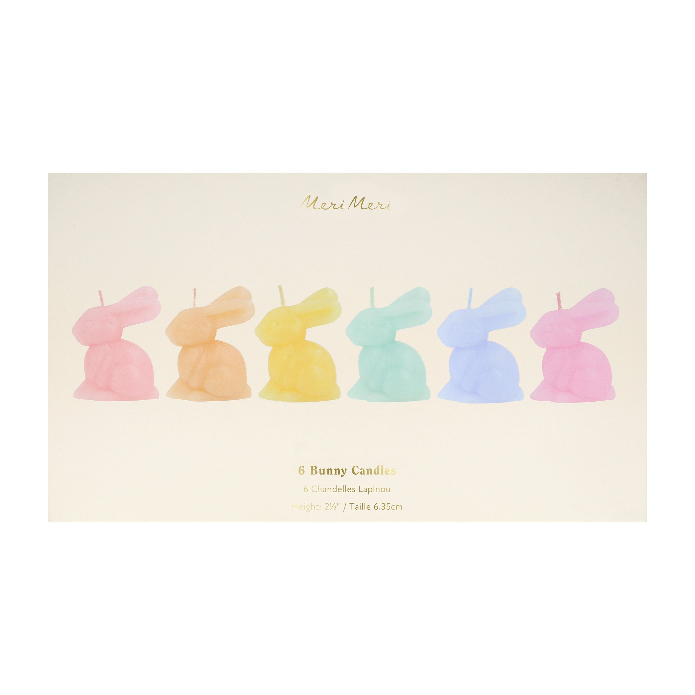 Mini Rainbow Bunny Candles. Set of 6 - Image 12