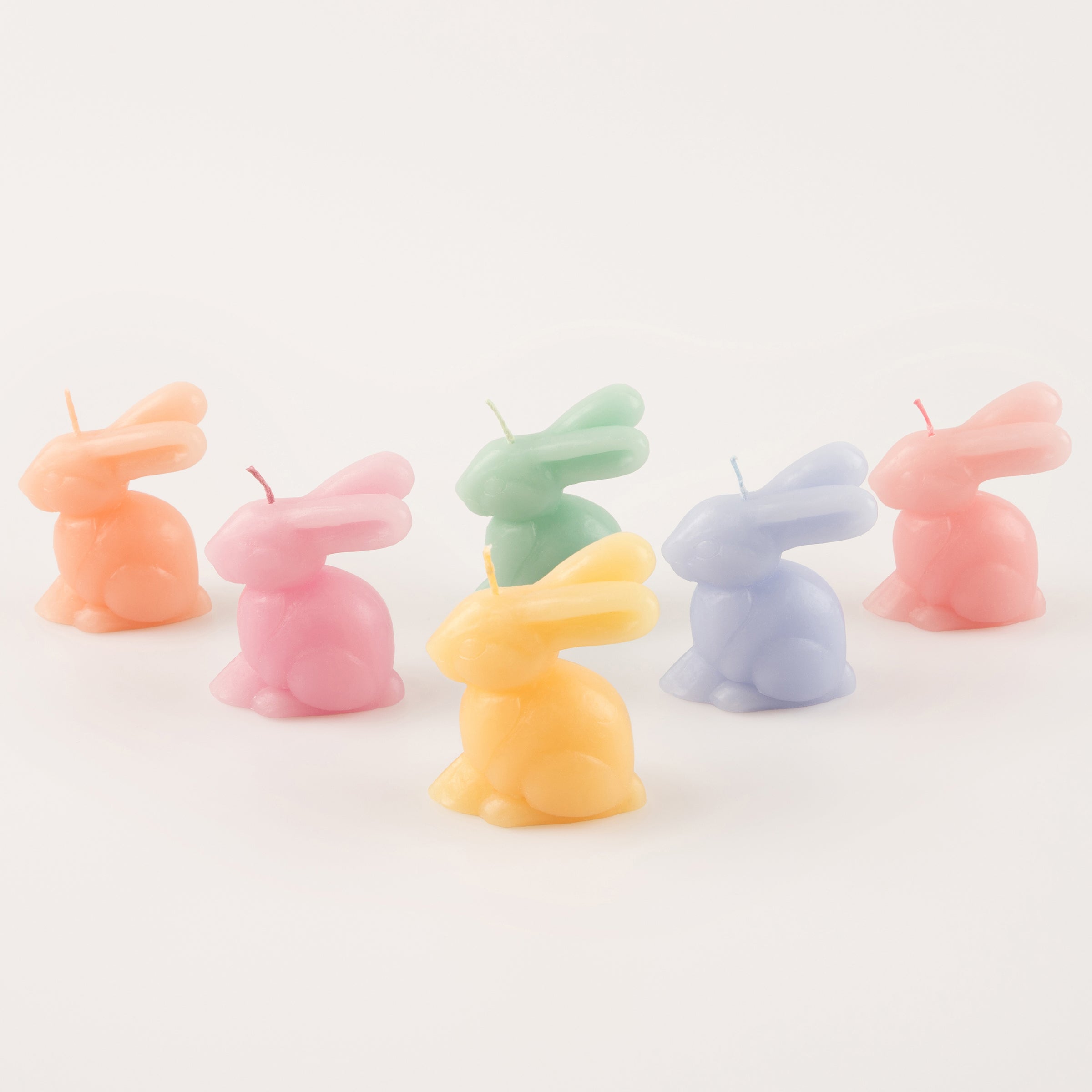 Mini Rainbow Bunny Candles. Set of 6 - Image 3