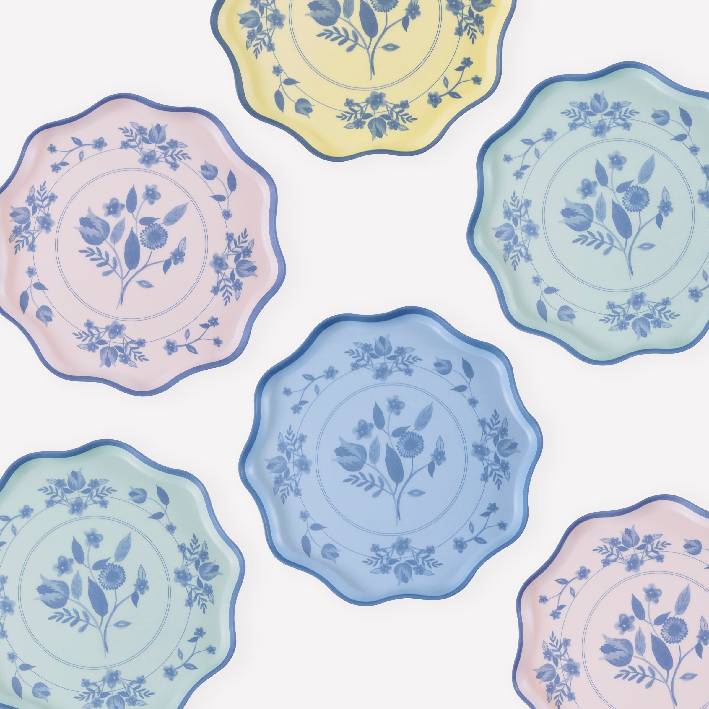 Vintage Botanical Reusable Small Plates. Set of 4