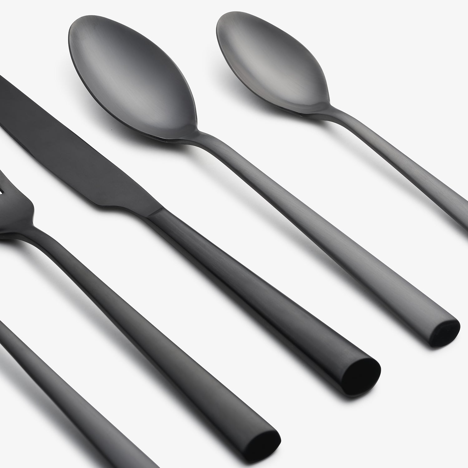 Gilda Black Satin 20-Piece Flatware Set - Image 4