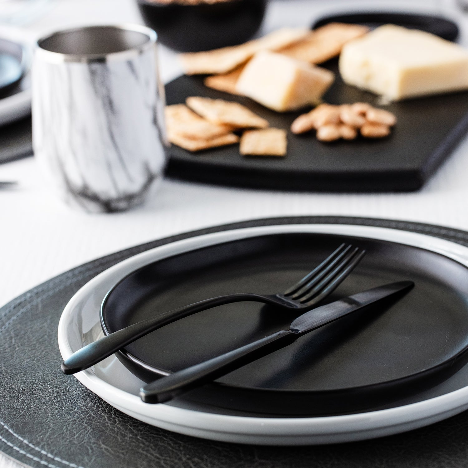 Poet Black Satin 20-Piece Flatware Set - Image 3