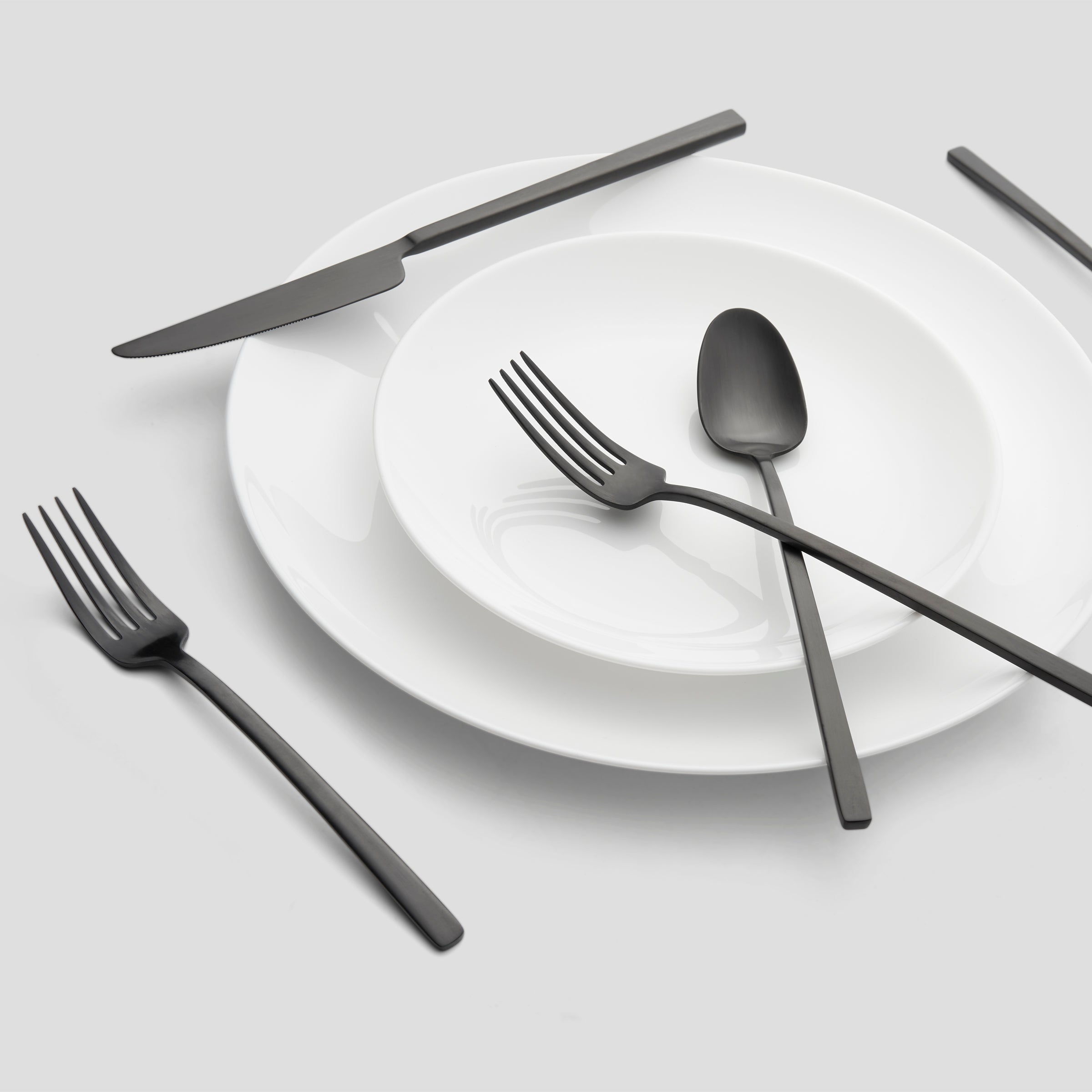 Damaris Black Satin 20-Piece Flatware Set - Image 2