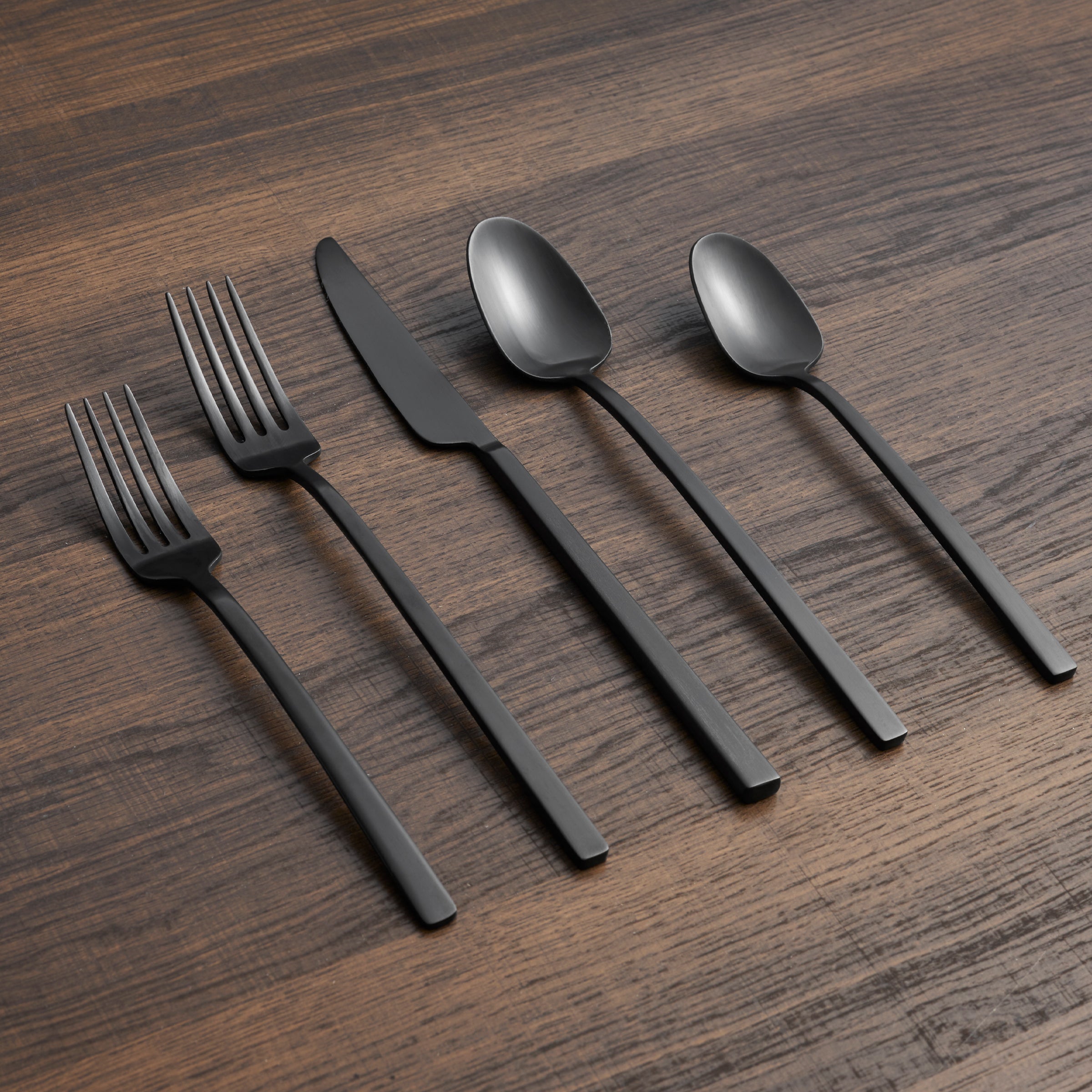 Damaris Black Satin 20-Piece Flatware Set - Image 3